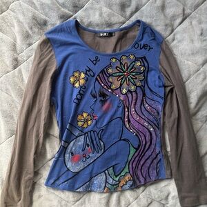Vintage Japanese Sequin long sleeve top